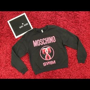💯Auth MOSCHINO Hot Pink Flamingo Cotton Sweater